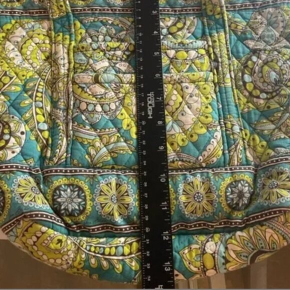 Vera Bradley Peacock Spring 2007 Pattern Zip Top Tote Designer Shoulder Bag EUC - Picture 13 of 15